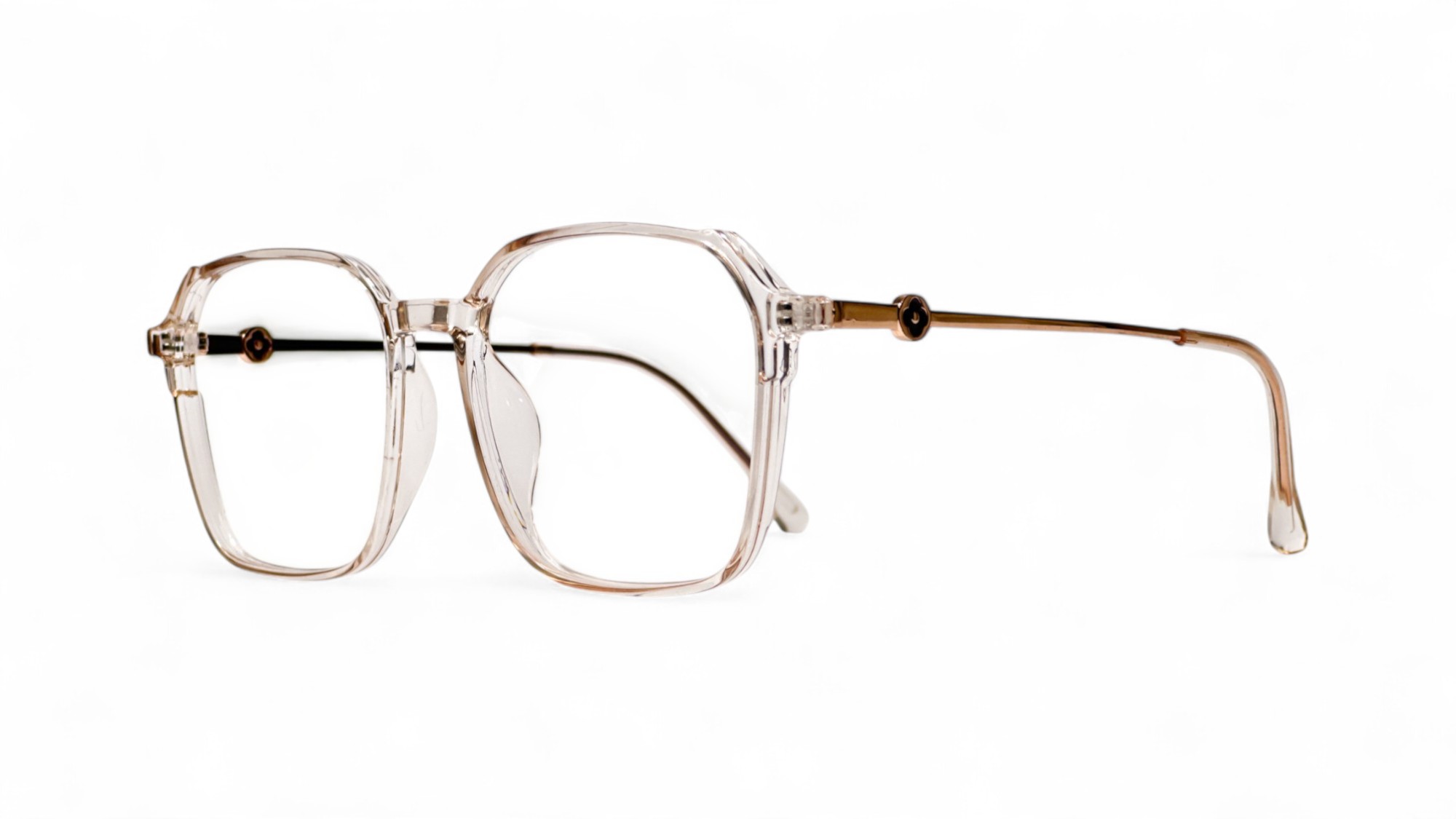 1 (5) Pink Transparent Eyeglasses